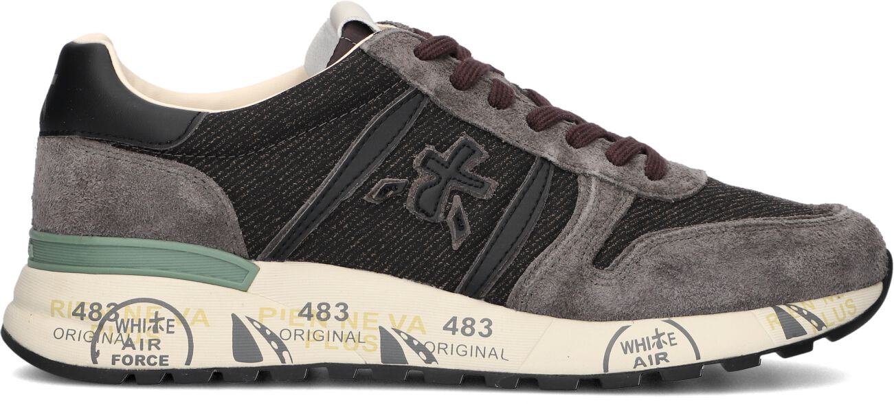 Premiata Lage Sneakers Heren Lander, Maat: 40, Materiaal: Suède, Kleur: Grijs