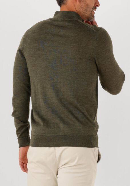 Groene PROFUOMO Trui PULLOVER HALF ZIP MERINO - large