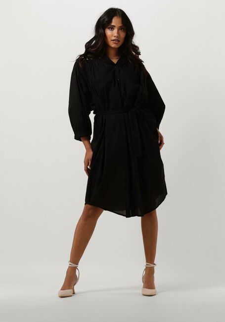 Zwarte SUMMUM Midi jurk DRESS COTTON VOILE - large