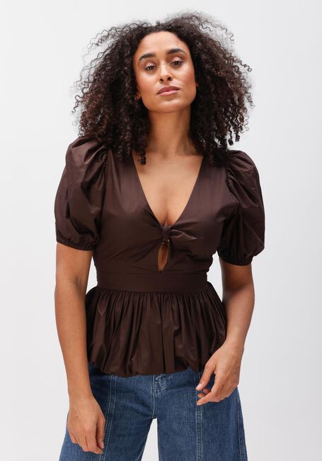 Bruine ROTATE Tops & T-shirts PUFF SLEEVE BUBBLE TOP - large