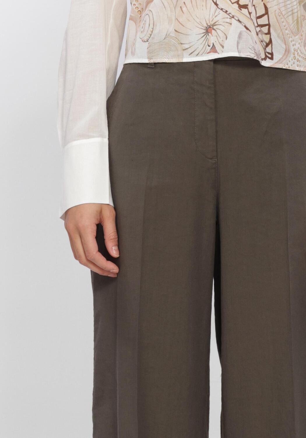 Donkergroene CAMBIO Wijde broek ADRIENNE - large