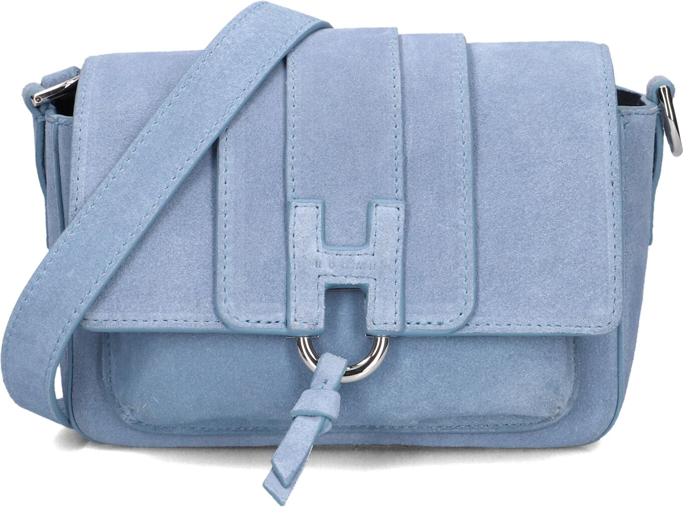 Hogan Hogan Schoudertas Dames H01x Flap Bag, Materiaal: Suède, Kleur: Lichtblauw