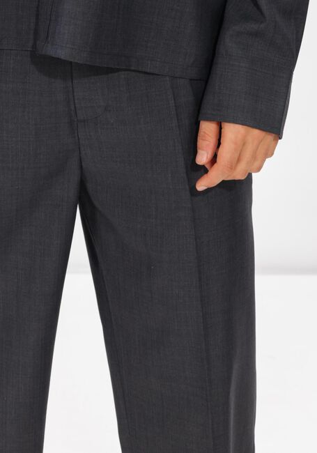 Donkergrijze OLAF HUSSEIN Chino REGULAR WOOL BLEND PLEATED PANT - large