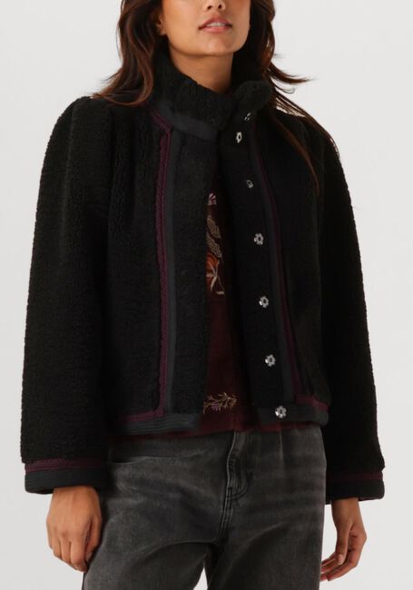 Zwarte ANTIK BATIK Teddy jas SALLY JACKET - large
