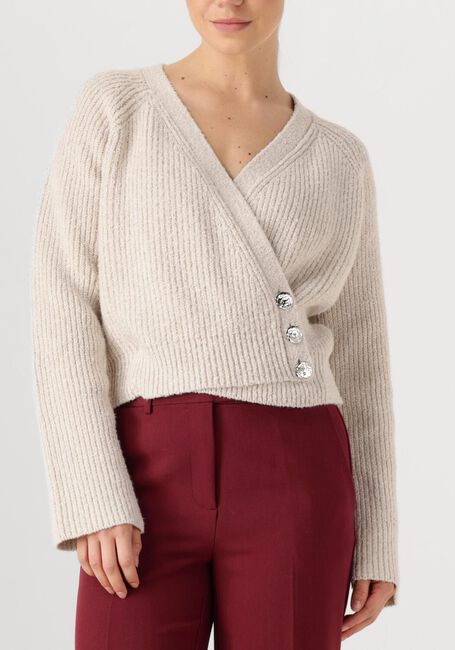 Ecru SECOND FEMALE Vest GERDA KNIT CARDIGAN - large