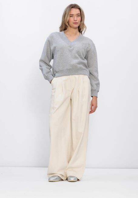 Grijze DANTE6 Sweater NOX CROPPED V-NECK SWEATER - large