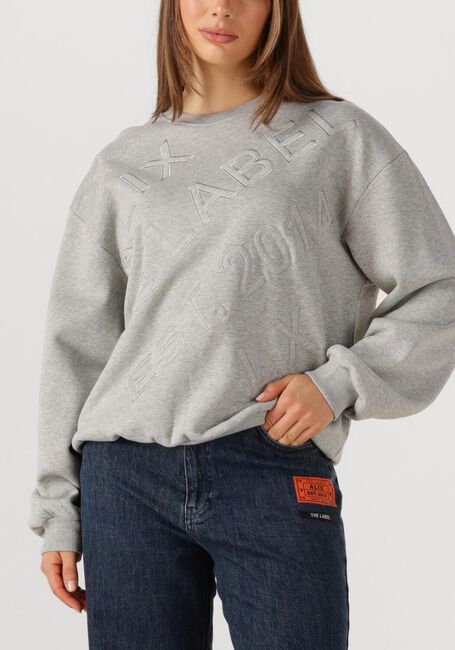 Grijze ALIX THE LABEL Trui LADIES KNITTED TEXT PATCHES SWEATER - large
