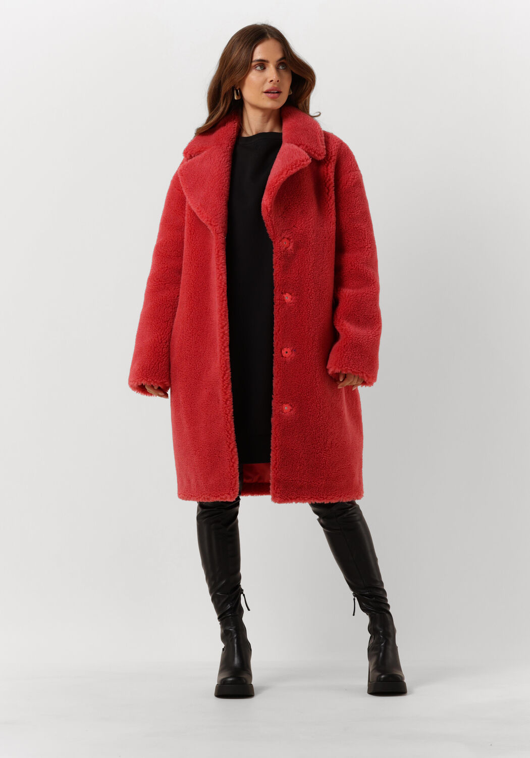 Stand Studio Faux Fur Jas Dames Camille Cocoon Coat 2020, Maat: 36, Kleur: Roze afbeelding 1