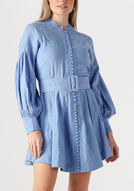 Lichtblauwe SCARLETT POPPIES Mini jurk BERITE SHORT DRESS - large