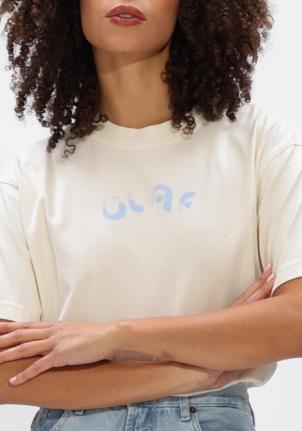 Ecru OLAF HUSSEIN T-shirt BRUSHSTROKE OLAF REGULAR TEE - large