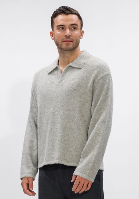 Grijze OLAF HUSSEIN Polo SIGNATURE KNITTED POLO - large