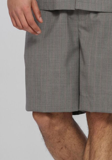 Grijze NEW AMSTERDAM SURF ASSOCIATION Korte broek WOOL WORK SHORTS GREY W/PINK PINSTRIPES - large