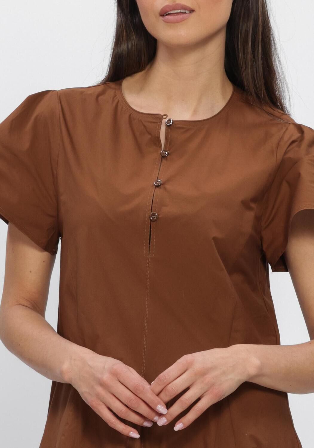 Bruine FORTE FORTE Jurken COTTON POPLINE DRESS - large