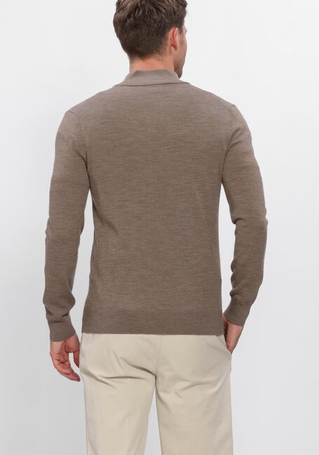 Taupe PROFUOMO Trui PULLOVER HALF ZIP EXTRAFINE MERINO - large