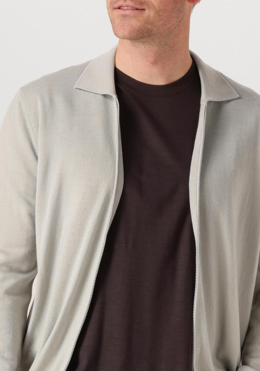 Lichtgrijze GRAN SASSO Vest JACKET ZIP - large