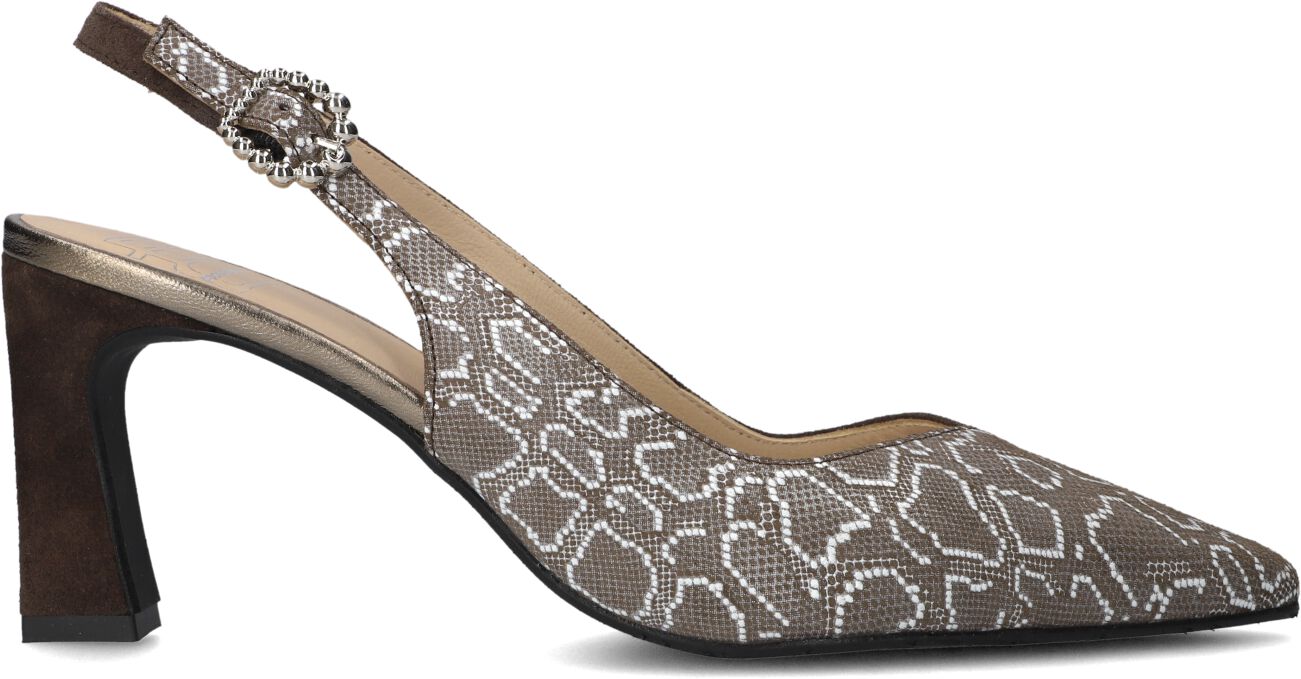 Floris van Bommel Slingbacks Dames Sfw-20055 Giuli, Maat: 38, Materiaal: Textiel, Kleur: Taupe afbeelding 1