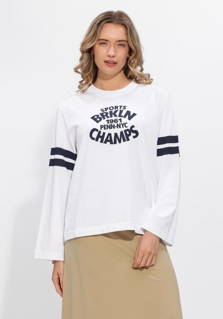 Witte PENN & INK Trui LONGSLEEVE PRINT - large