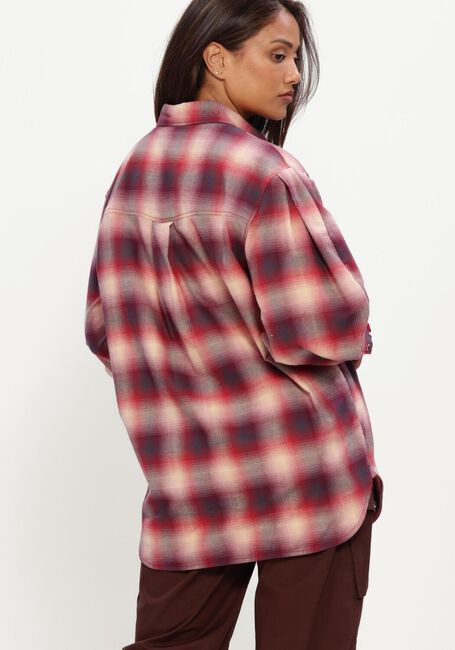 Rode GANNI Blouses COTTON FLANNEL CHECK PLEATED SLEEVE SHIRT - large