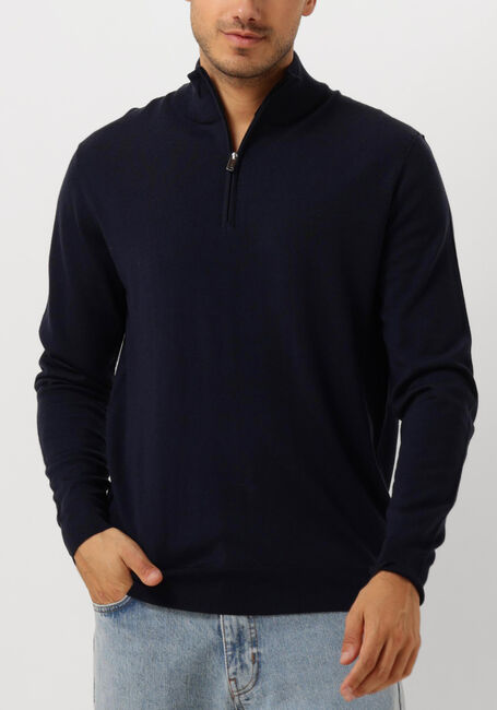 Donkerblauwe PROFUOMO Trui PULLOVER HALF ZIP - large