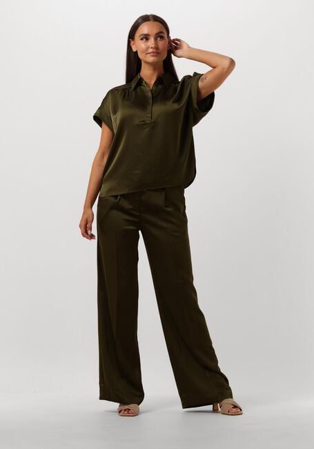 Donkergroene DANTE6 Pantalon ZIJDEN BROEK - large