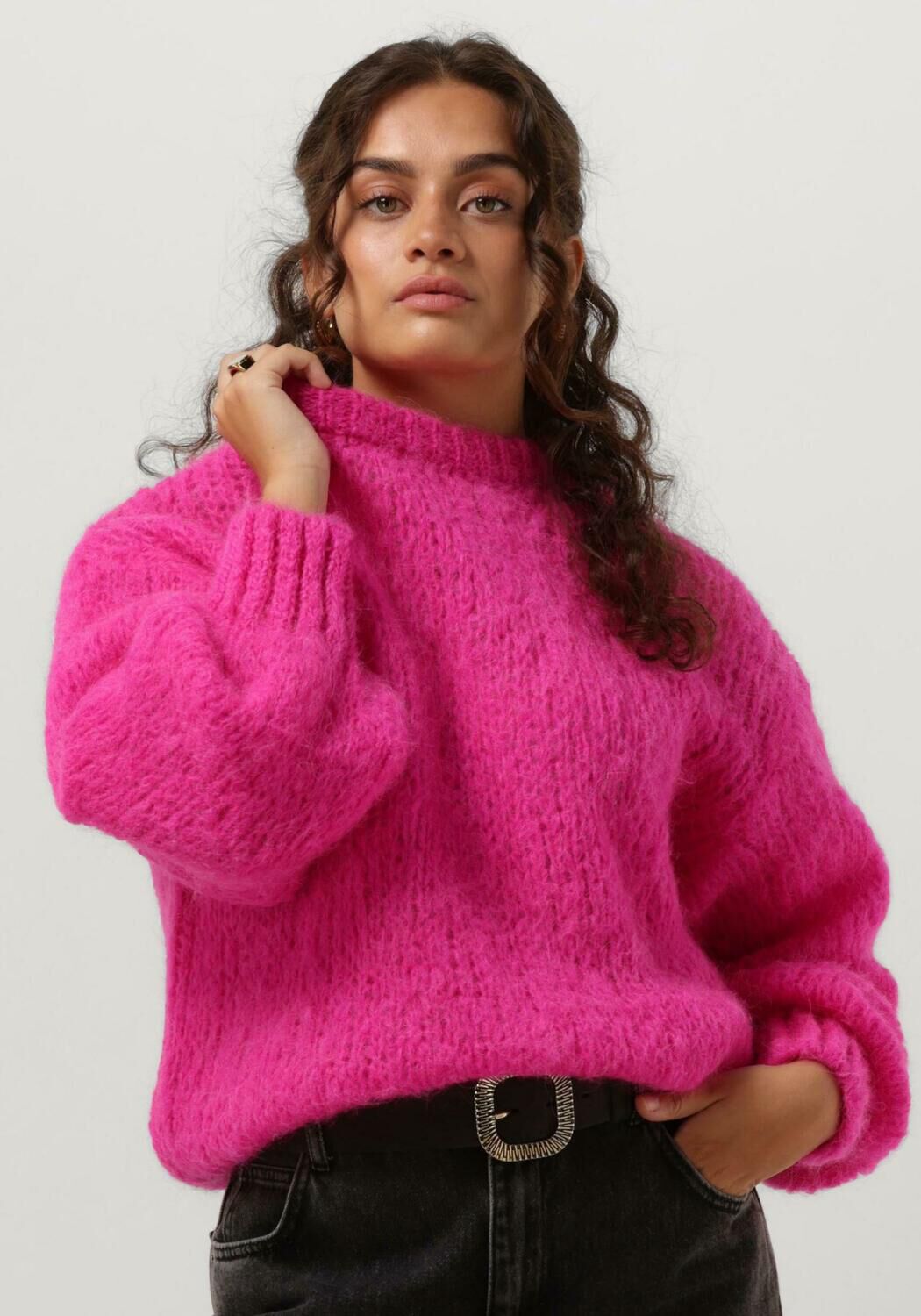 American Dreams Trui Dames Leonnie Alpaca Pullover, Maat: M, Kleur: Roze