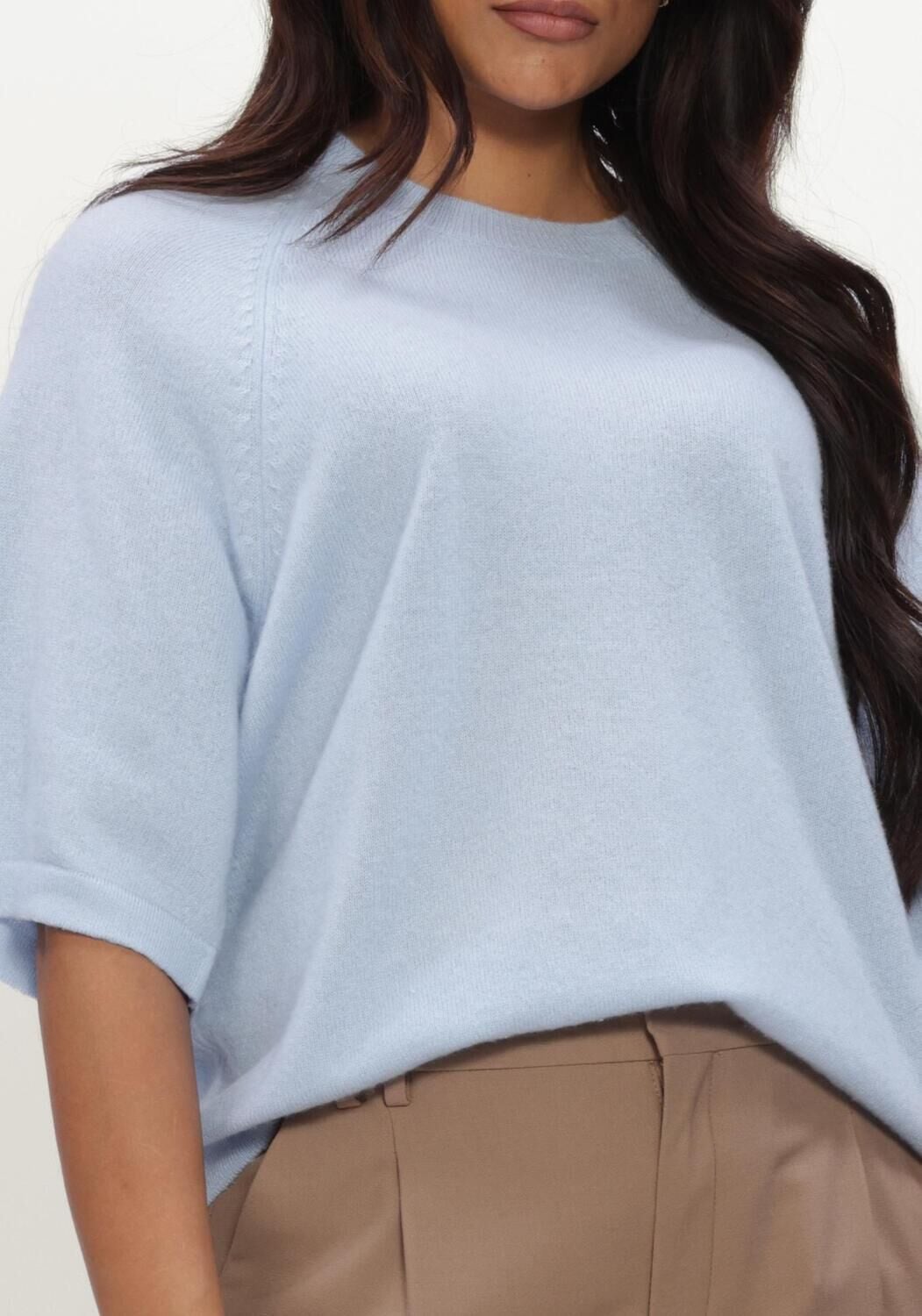 Lichtgrijze ABSOLUT CASHMERE T-shirt LEANA - large