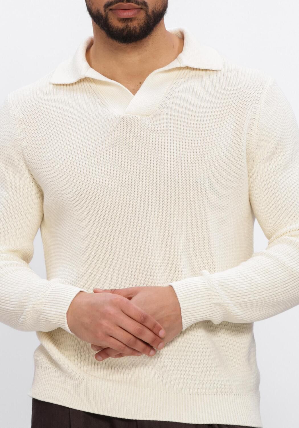 Ecru FILIPPO DE LAURENTIIS Polo POLO ML SKIPPER - large