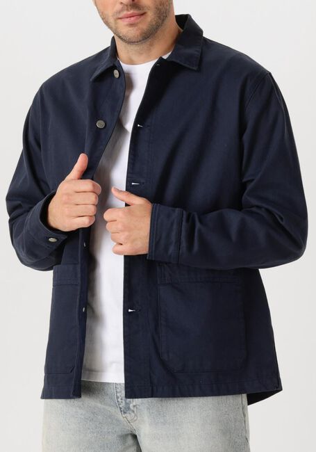Donkerblauwe FORÉT Overshirts ROWAN LOGO OVERSHIRT - large