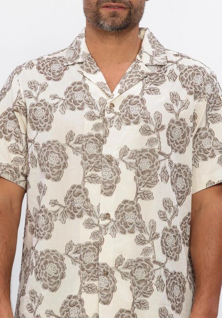 Beige LES DEUX Casual overhemd LESLEY FLOWER JACQUARD SS SHIRT - large