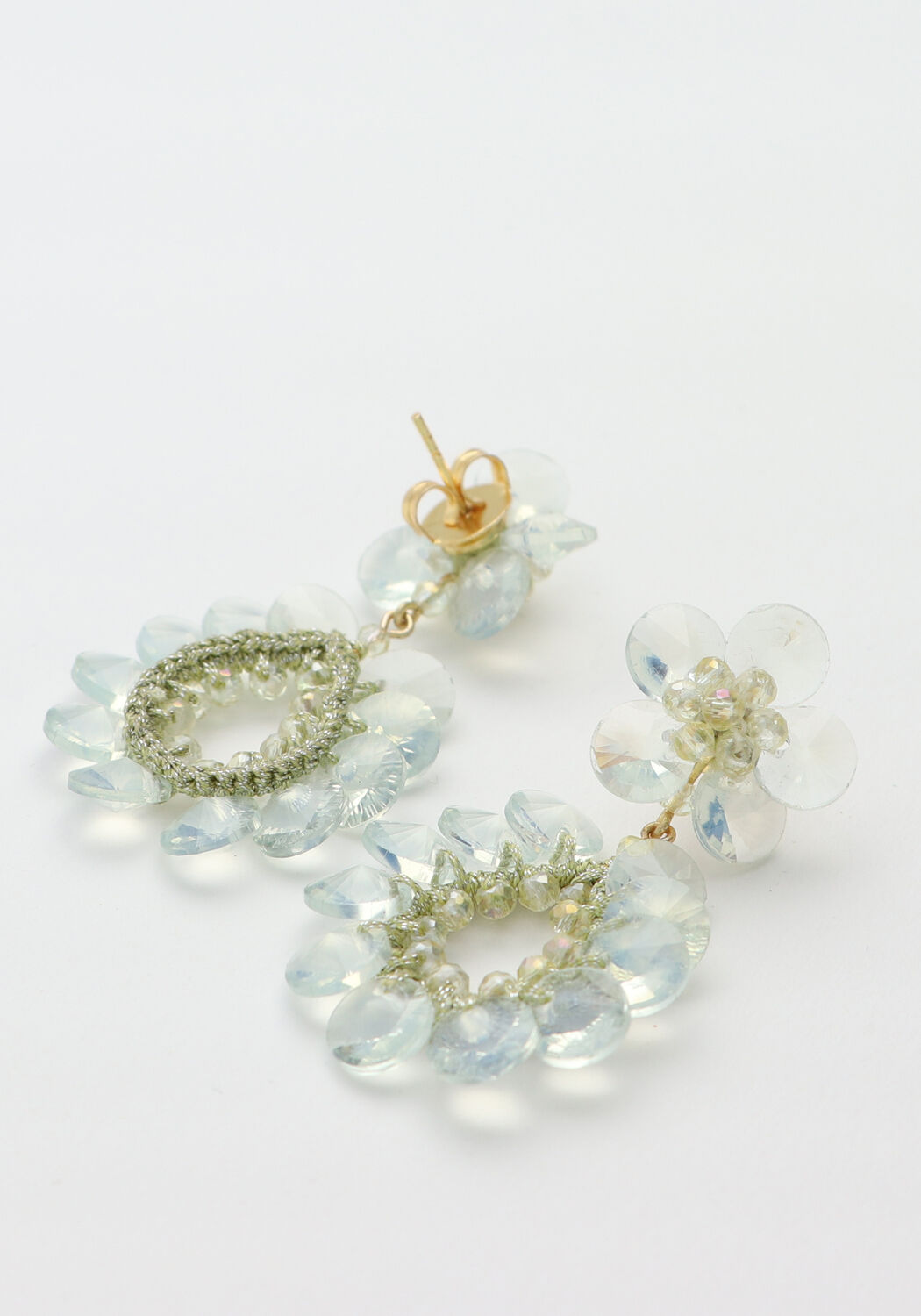 Witte LOTT. GIOIELLI Oorbellen FLOWER DOUBLE DROP S - large