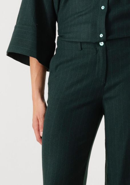Donkergroene SEA ME HAPPY Pantalon ALEX PANTS WOOL STRIPED - large