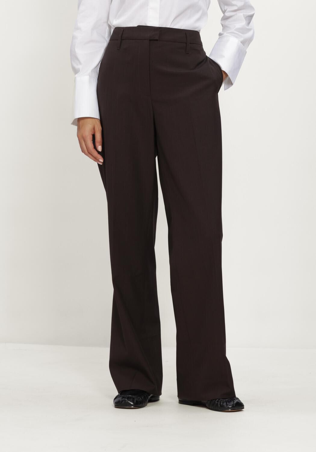 Bruine HERSKIND Wijde broek IVANO MID WAIST PANTS - large