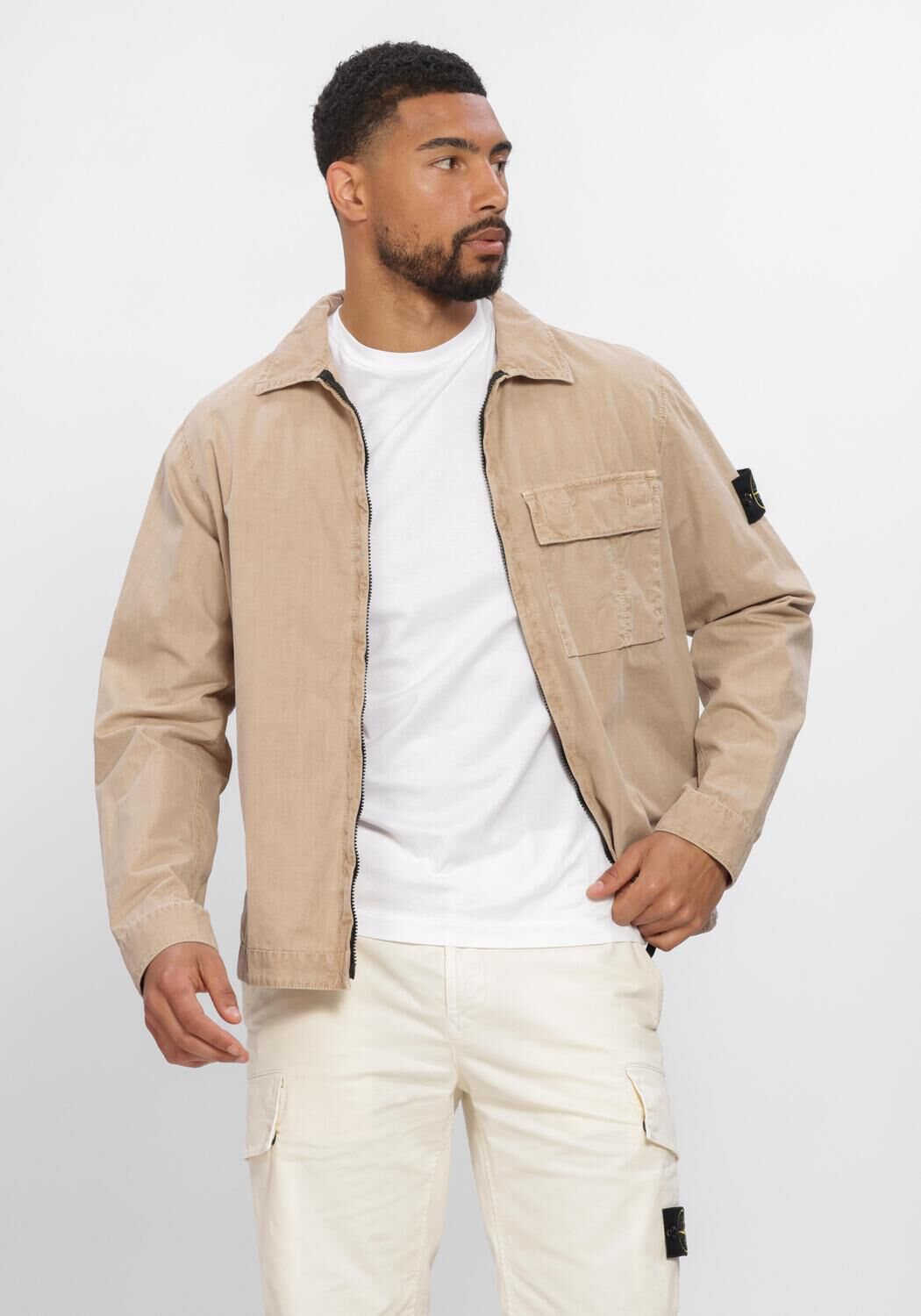 Beige STONE ISLAND Overshirt SHIRTS S00WN - large