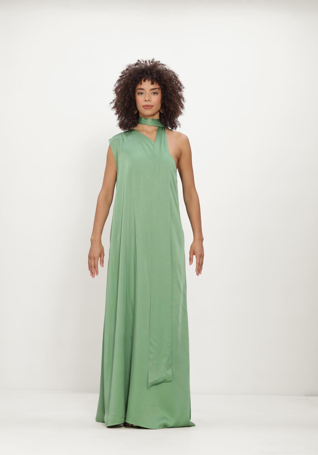 Groene SEA ME HAPPY Jurken LAURI DRESS SATIN CREPE - large