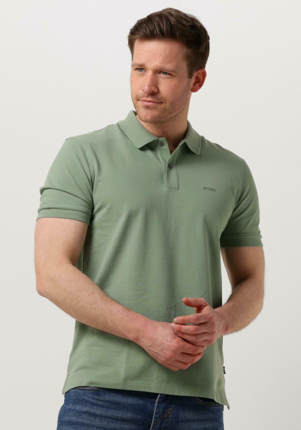 Boss Black Polo Heren Pallas, Maat: S, Kleur: Groen
