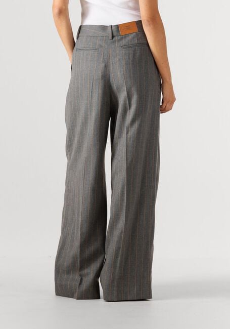 Grijze GANNI Wijde broek BRUSHED WOOL STRIPE MID WAIST PANTS - large