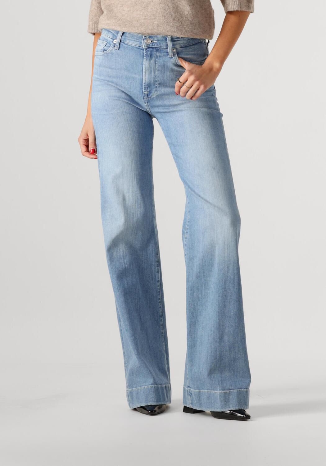 7 for all Mankind Wide Jeans Dames Modern Dojo Bloom, Maat: 25, Kleur: Lichtblauw