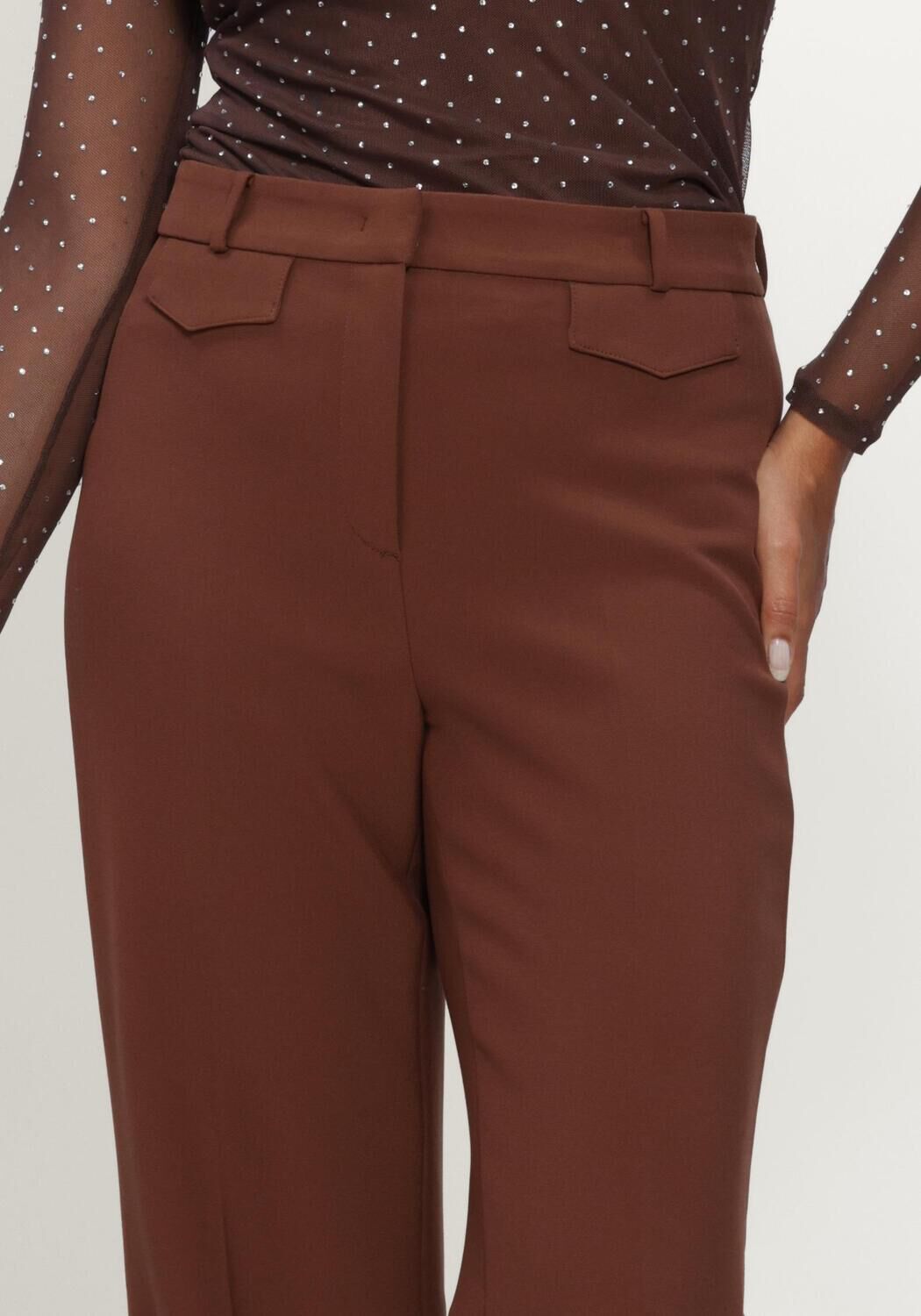 Bruine CAMBIO Pantalon FAMOUS WOOL SUBSTITUTE DOUBLE - large