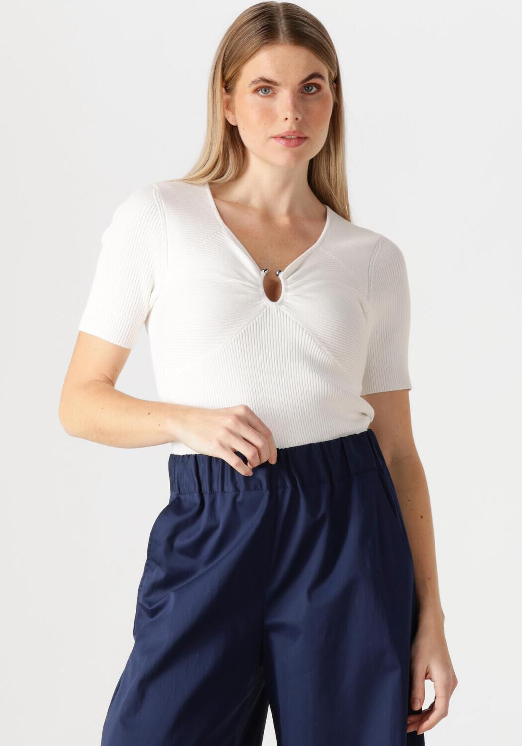 Caroline Biss T-Shirt Dames 1260, Maat: 34, Kleur: Gebroken wit