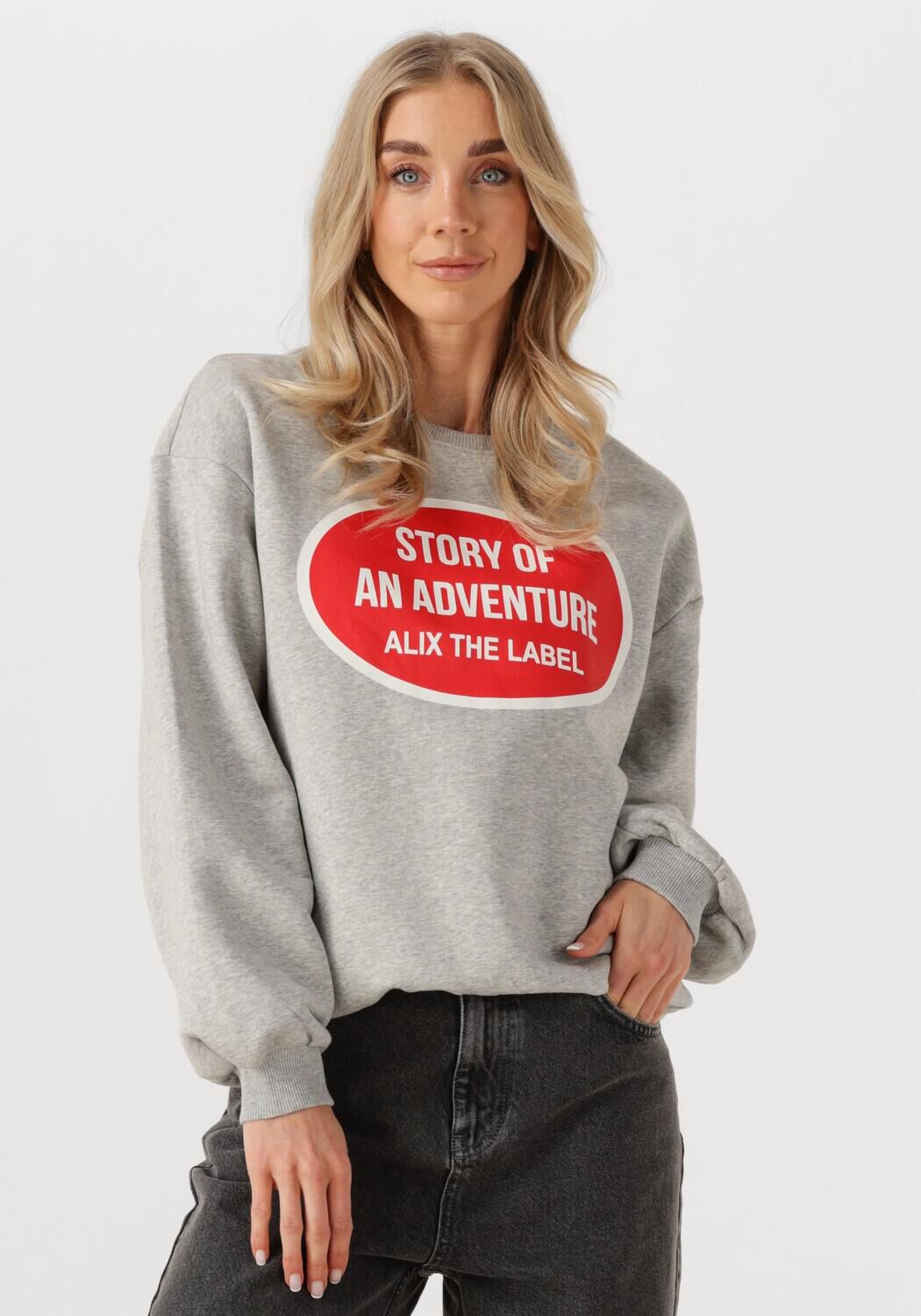 Alix the Label Sweater Dames Ladies Knitted Adventure Sweater, Maat: L, Kleur: Grijs