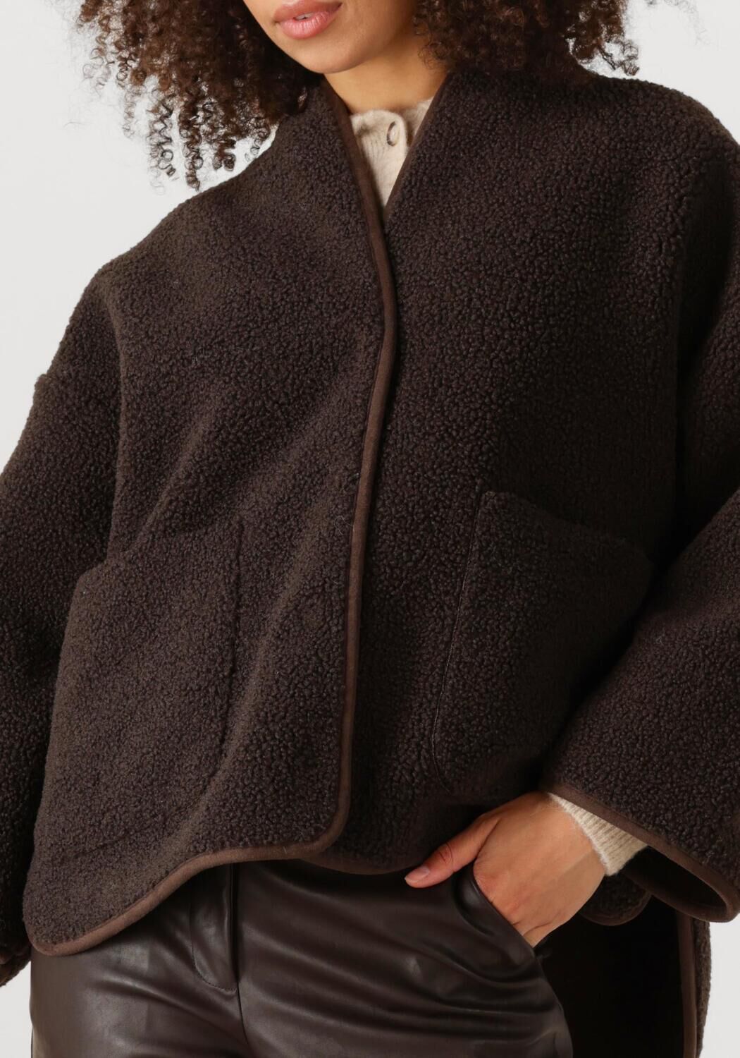 Bruine KNIT-TED Teddy jas JOKO - large