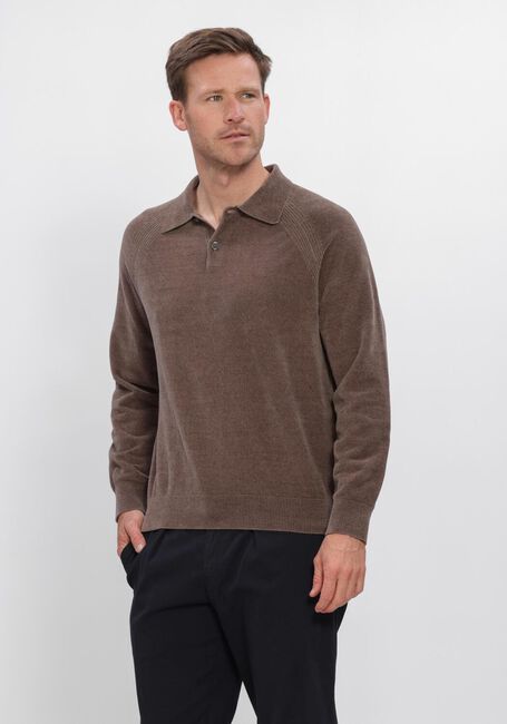 Bruine PROFUOMO Trui POLO LS CHENILLE - large