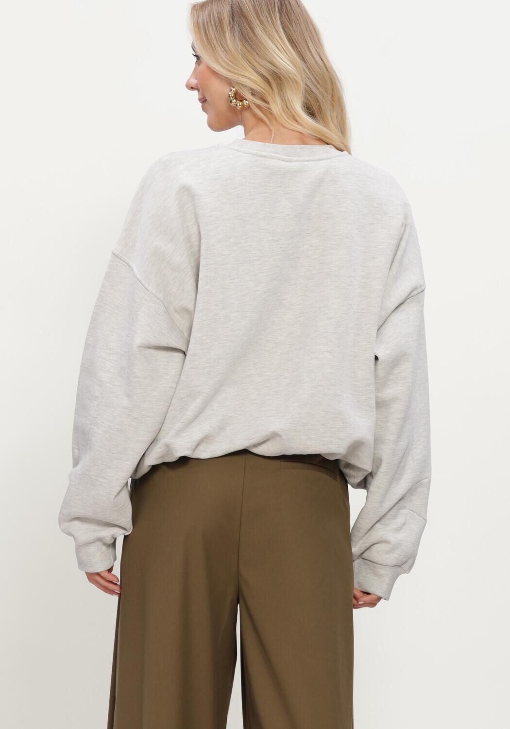 Lichtgrijze GESTUZ Sweater GZKAHLA MEL SWEATSHIRT - large