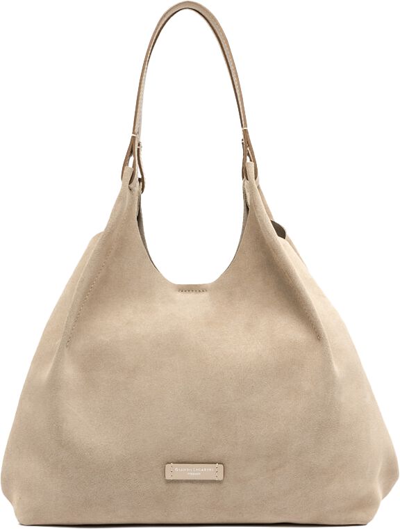 Gianni Chiarini Gianni Chiarini Schoudertas Dames Dua 9780, Materiaal: Suède, Kleur: Zand