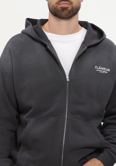 Grijze FLANEUR Sweater SOUND + DESIGN STUDIO MEMBER ZIP-UP - large