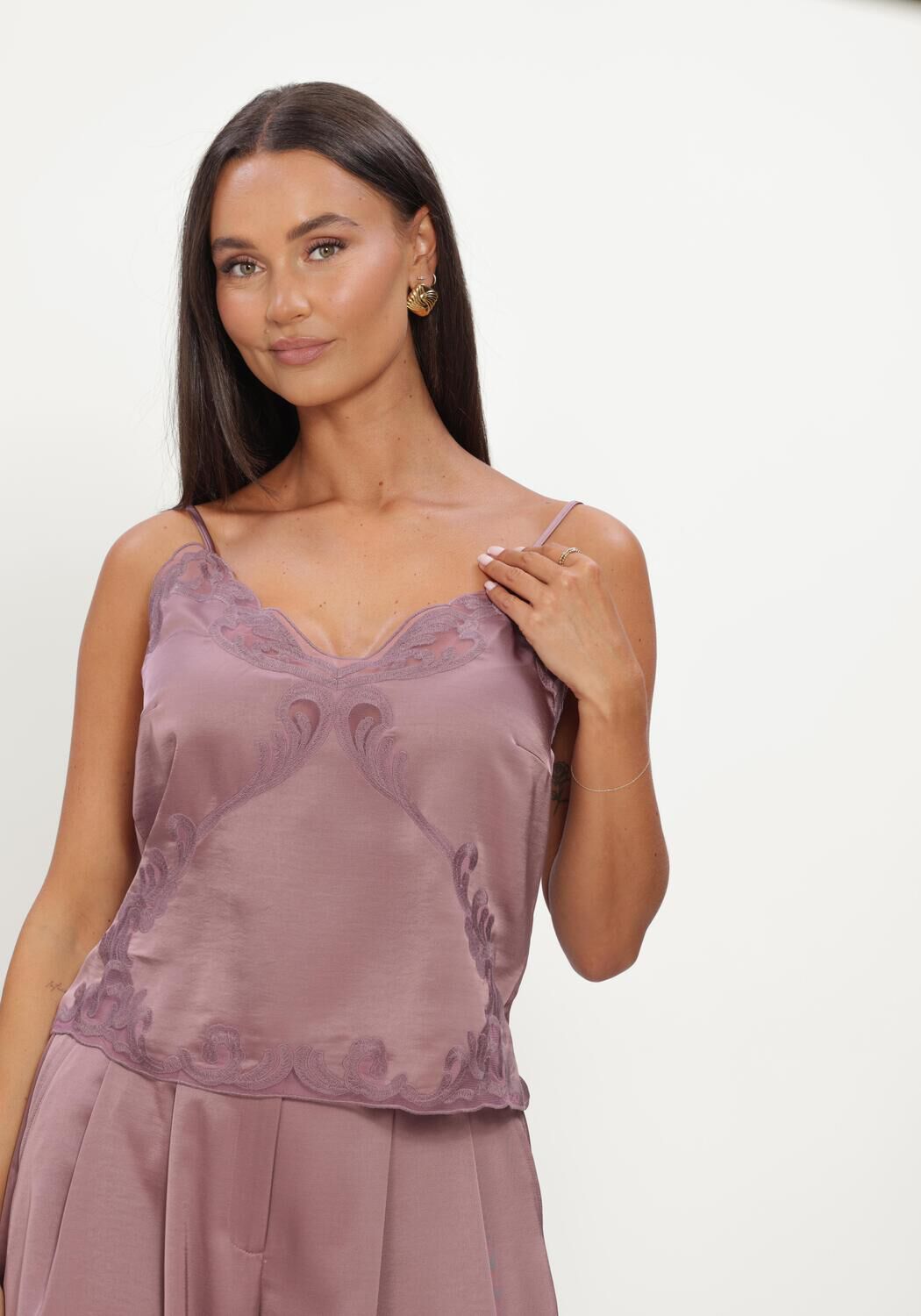 Paarse DANTE6 Tops & T-shirts LIGNE LACE CAMISOLE TOP - large