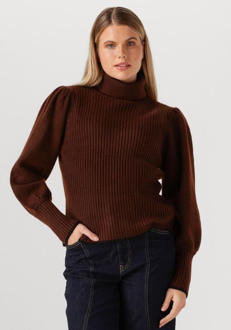 Bruine CO'COUTURE Trui ROW PUFF RIB ROLLNECK - large