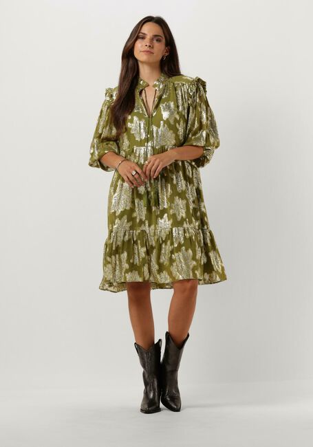 Groene JANICE Mini jurk JURK PRINT LUREX JIMMY - large