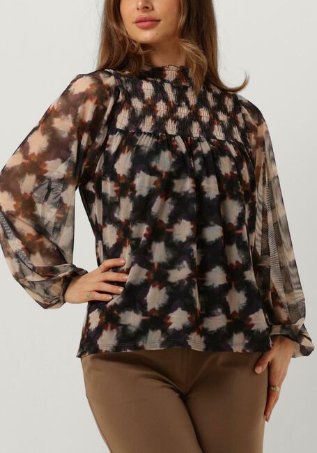 Multi SUMMUM Blouses JERSEY SMOCKED TOP BLURRED STAR PRINT - large