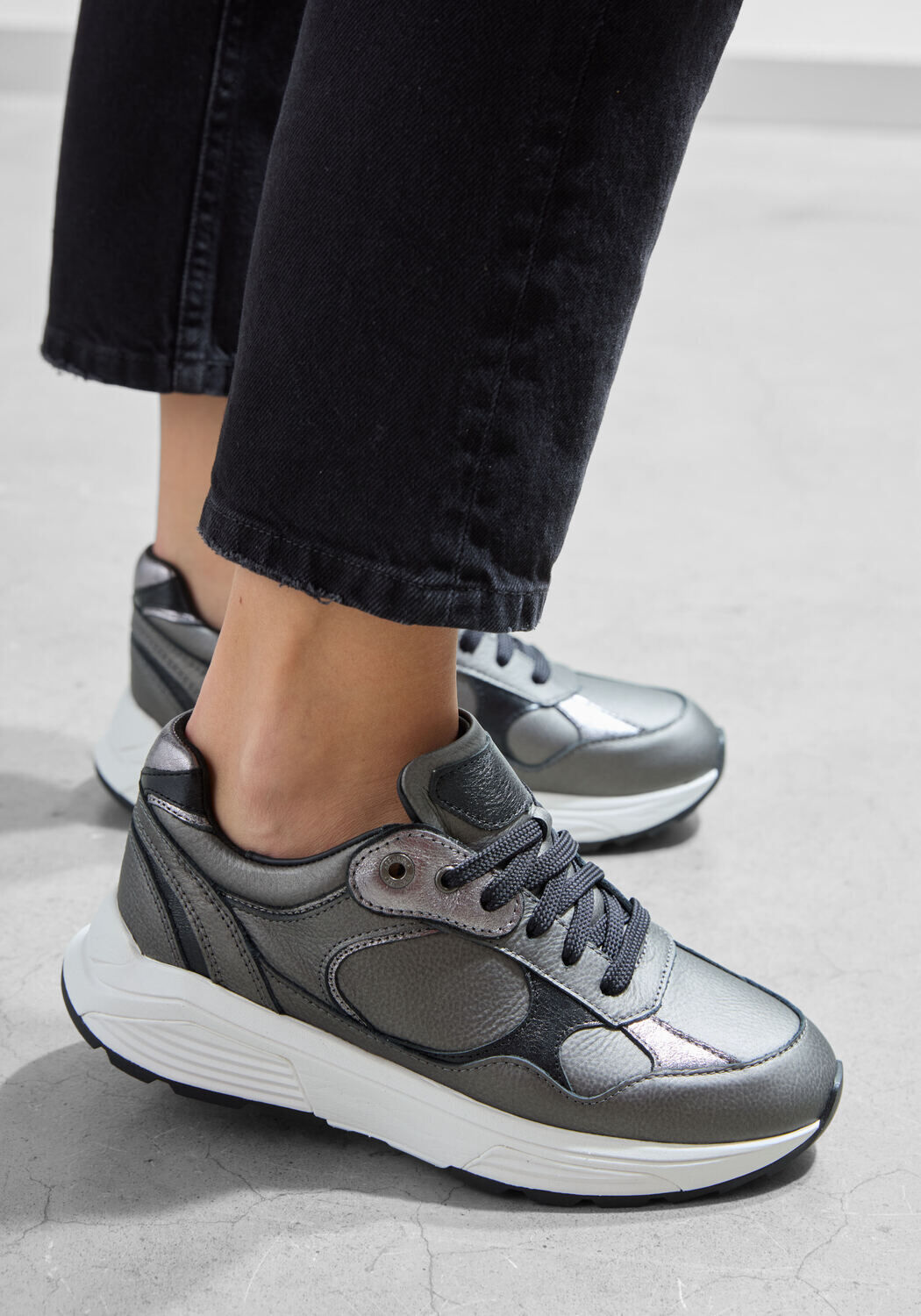 Zilveren XSENSIBLE Lage sneakers COMBI MET G SNEAKER - large